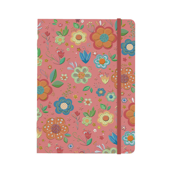 Cuaderno A5 con Goma Flores Turnowsky 64 Hojas Lisas Marca Arguval