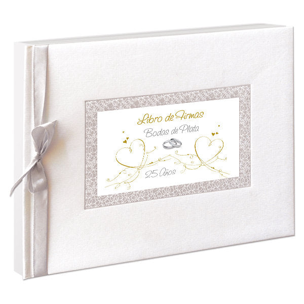 LIBRO DE FIRMAS BODAS PLATA CORAZONES | ARGUVAL, S,L, | 1 UNIDAD | 8421363473881