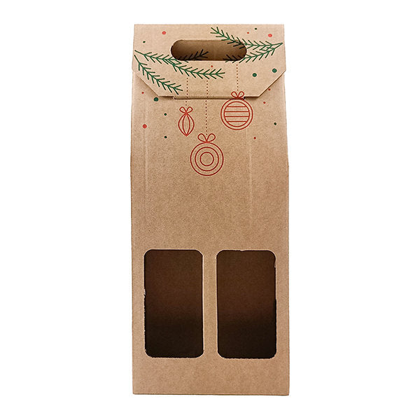 CAJA REGALO DOBLE BOTELLA CARTON NAVIDAD MARRON | ARGUVAL, S,L, | 1 UNIDAD | 8421363475274