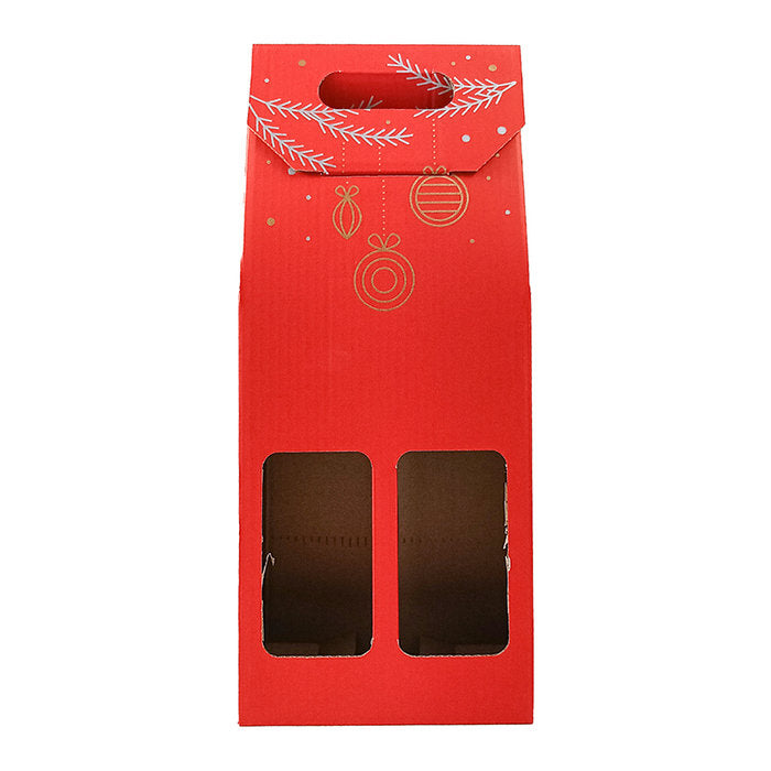 CAJA REGALO DOBLE BOTELLA CARTON NAVIDAD ROJO | ARGUVAL, S,L, | 1 UNIDAD | 8421363475281