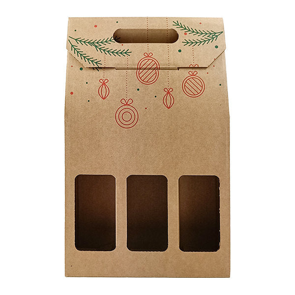 BOLSA BOTELLAS TRIPLE CARTON NAVIDAD MARRON | ARGUVAL, S,L, | ENVASE 12 UDS. UNIDAD | 8421363475304