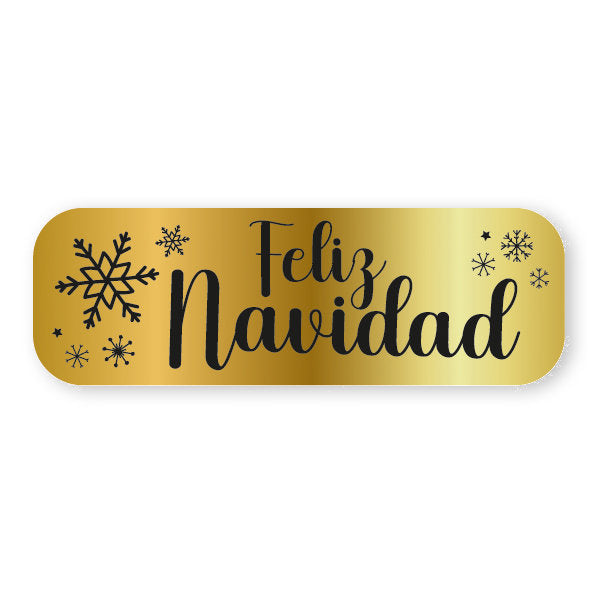 Rollo 250 Etiquetas Oro Feliz Navidad Imagen principal del producto