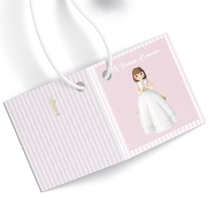 Etiquetas 3x4 cm Comunión Niña Pastel Personalizable Marca Arguval Comunión Pack 20