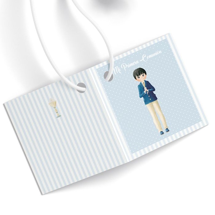Etiquetas comunión niño 3x4 cm pastel personalizable Argual Comunion 90 U