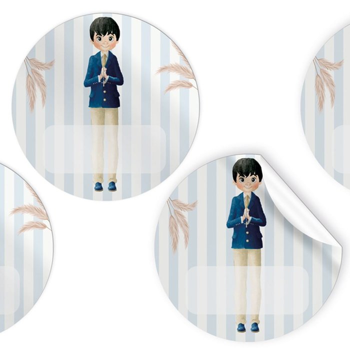 Etiquetas Adhesivas Redondas 4 cm Comunion Niño Pastel ARGUVAL COMUNION Pack 96U