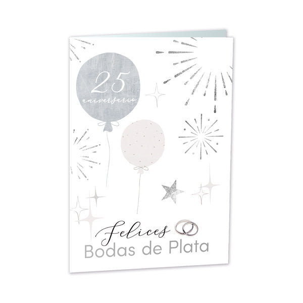 POSTAL BODAS DE PLATA GLOBOS | ARGUVAL, S,L, | 1 UNIDAD | 8421363476486