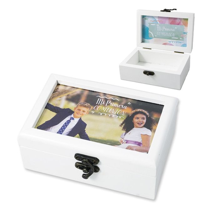 COFRE COMUNION BLANCO 15X10X6 CM PERSONALIZABLE CON FOTOS | ARGUVAL, S,L, | 1 UNIDAD | 8421363476707