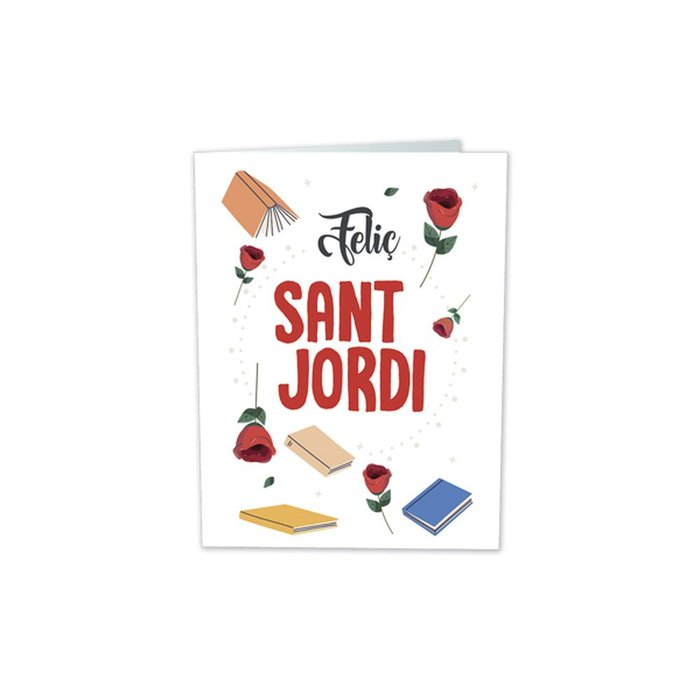 PAQUETE 25 MINI CARD TEXTO FELIÇ SANT JORDI | ARGUVAL, S,L, | ENVASE 25 UDS. UNIDAD | 8421363479449