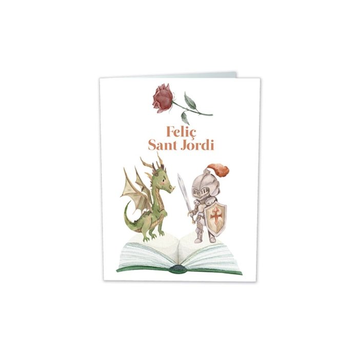 PAQUETE 25 MINI CARD SANT JORDI LIBRO CON DRAGON Y CABALLER | ARGUVAL, S,L, | 1 UNIDAD | 8421363479456
