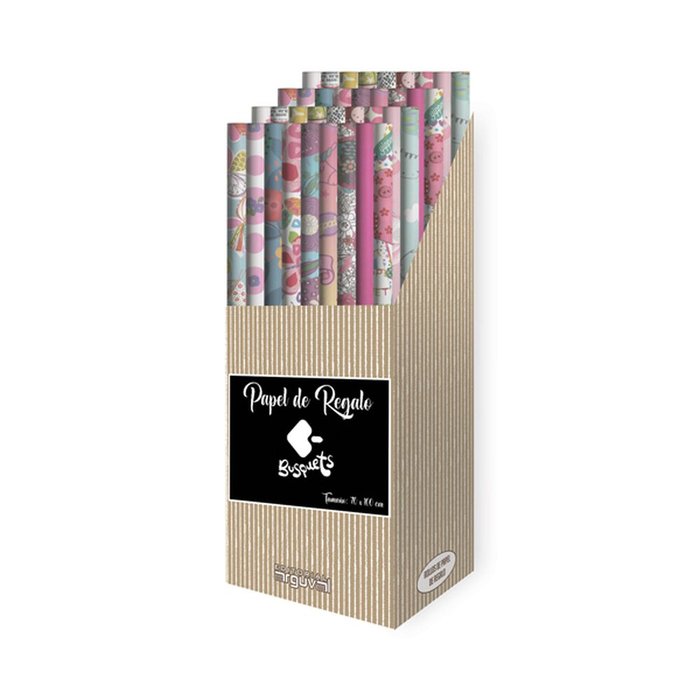 EXPOSITOR 50 ROLLOS PAPEL REGALO 100X70CM BUSQUETS KRAFT | ARGUVAL, S,L | ENVASE 50 UDS. UNIDAD | 8421363482432 Imagen principal del producto