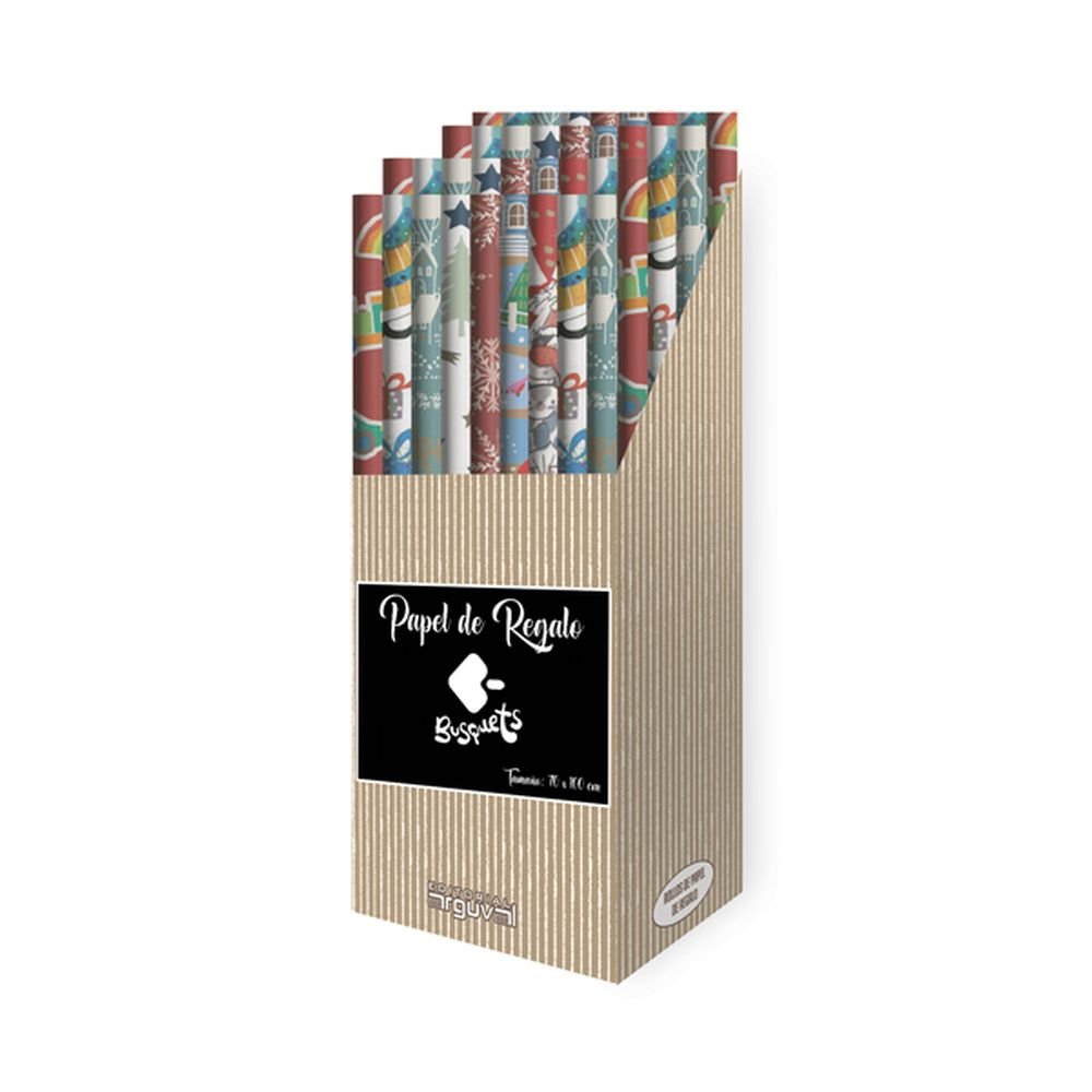 Exp 50 Rollos Papel Regalo Busquets Kraft Navidad 70x100cm Imagen principal del producto
