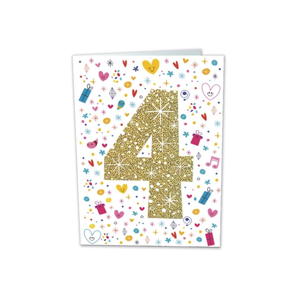 TARJETA FELICITACION 4 AÑOS BUSQUETS 6U | ARGUVAL, S,L | ENVASE 6 UDS. UNIDAD | 8421363491779