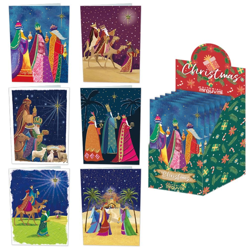 EXPOSITOR 48 CHRISTMAS NAVIDAD REYES MAGOS DETALLES ORO 3D | ARGUVAL NAVIDAD | ENVASE 48 UDS. UNIDAD | 8421363492714 Imagen principal del producto