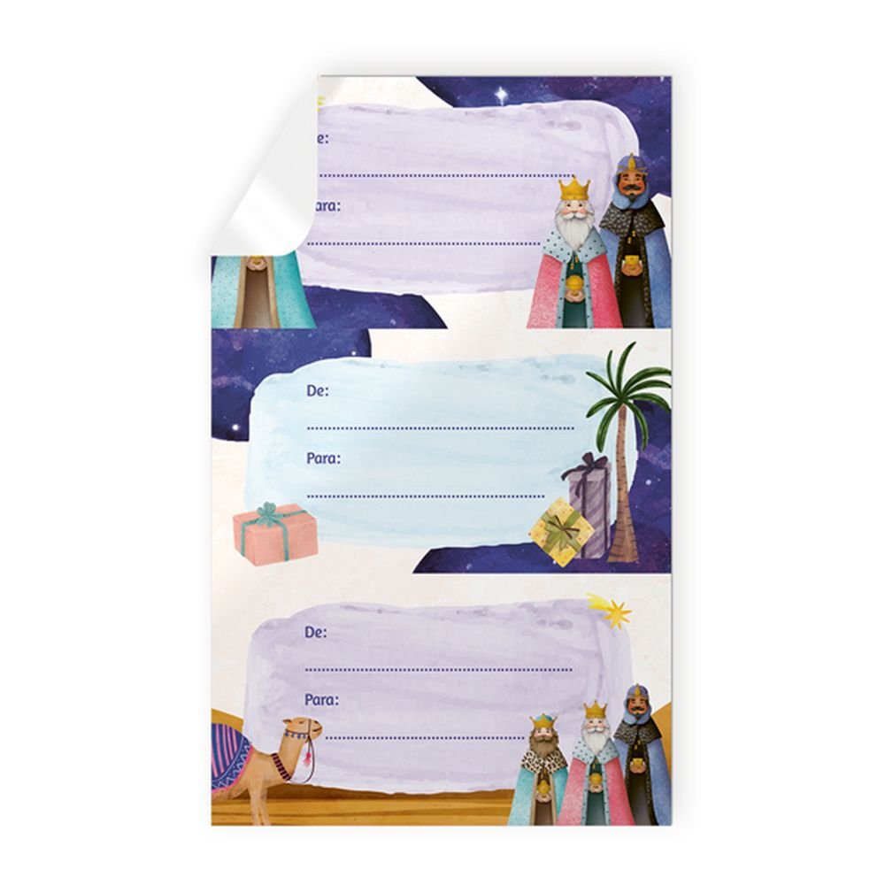 ETIQUETA ADHESIVA 9UDS NAVIDAD REYES MAGOS | ARGUVAL NAVIDAD | ENVASE 10 UDS. UNIDAD | 8421363493421