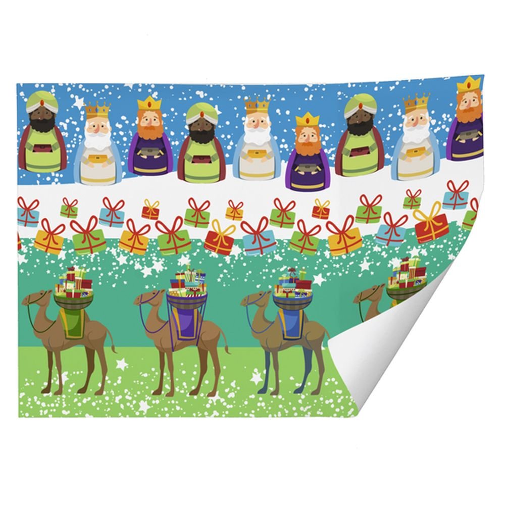 PAPEL REGALO RECICLADO NAVIDAD REYES MAGOS 70X100 | ARGUVAL NAVIDAD | ENVASE 25 UDS. UNIDAD | 8421363493926 Imagen principal del producto