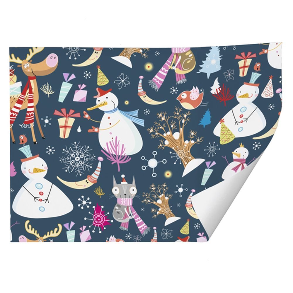 PAPEL REGALO RECICLADO NAVIDAD MUÑECO DE NIEVE 70X100 | ARGUVAL NAVIDAD | ENVASE 25 UDS. UNIDAD | 8421363493933 Imagen principal del producto