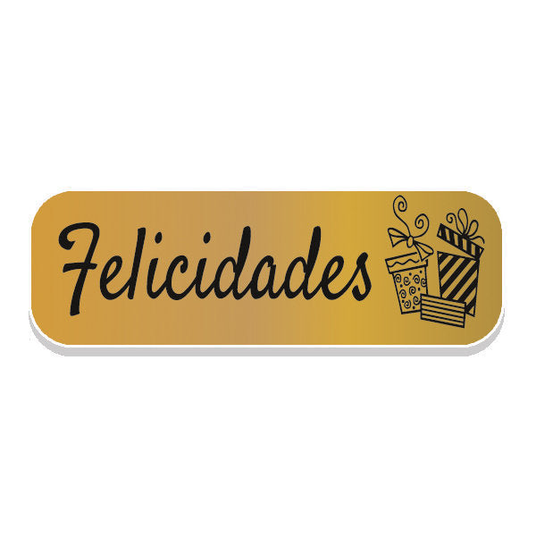 Etiquetas Oro Felicidades Rollo 250 Unidades Marca Arguval