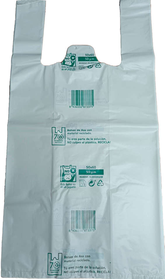 Paq/40 bolsas camiseta 50x60 reciclada