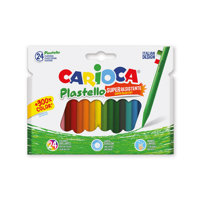 CERA CARIOCA PLASTELLO 24 COLORES SURTIDOS | 6 UNIDADES | (UNIVERSAL ESPAÑOLA S,A,) Imagen principal del producto