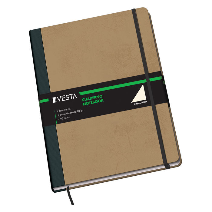 Cuaderno cartone a4 80g 96h liso cierre con goma