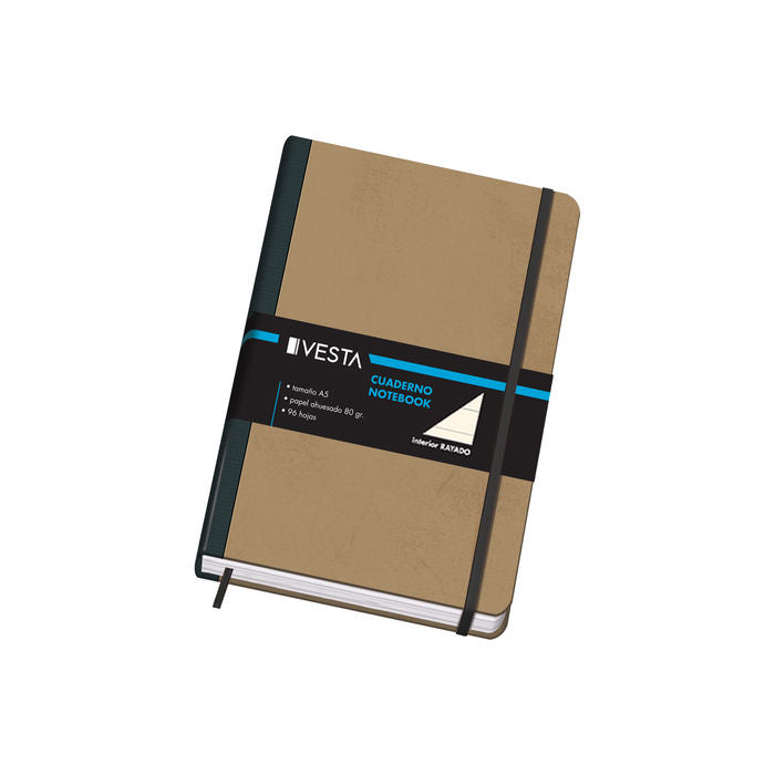 Cuaderno cartone a5 80g 96h rayado cierre con goma