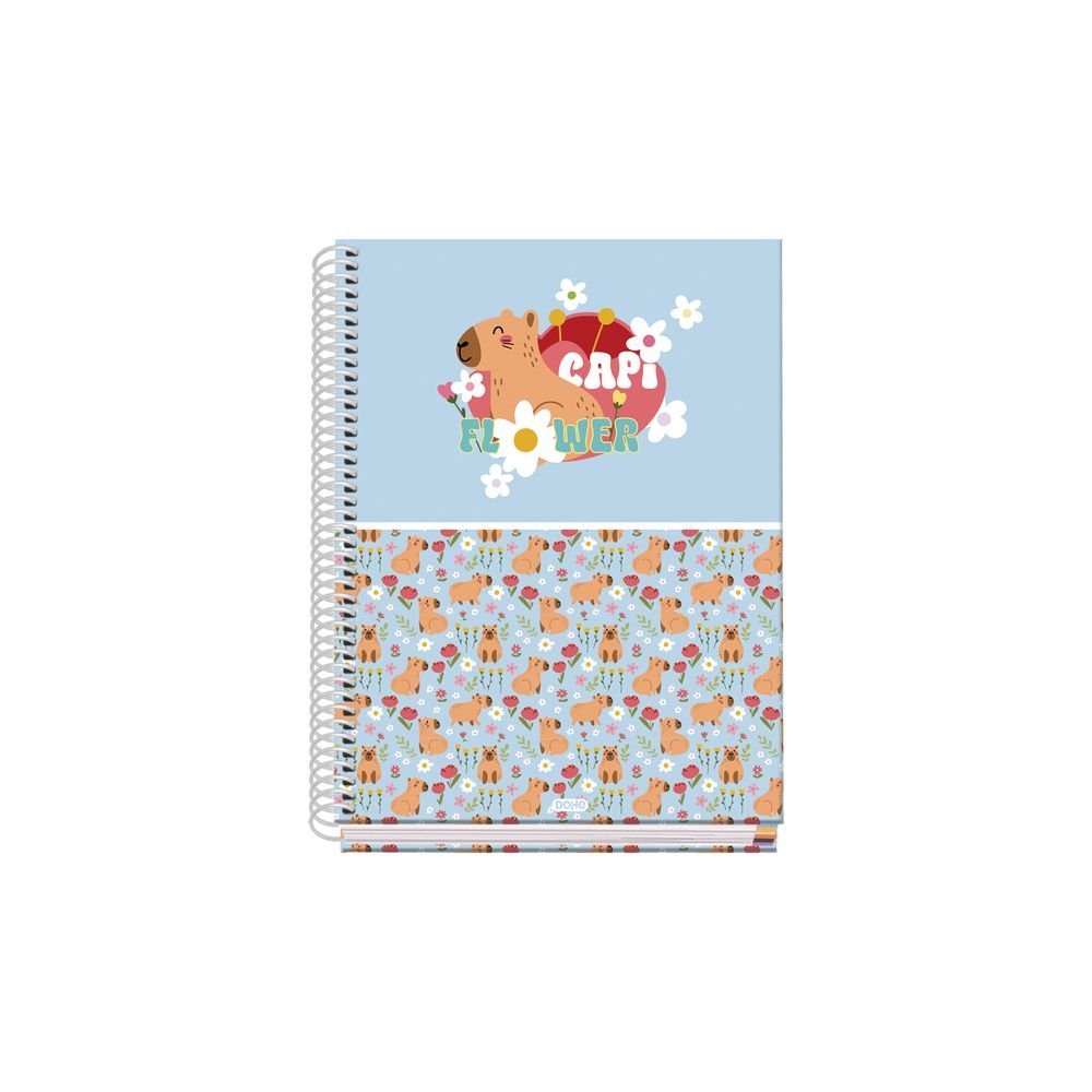 Cuaderno A5 Forrado Cuadro 5 mm Capi Flower 2026 Marca Dohe Diseño