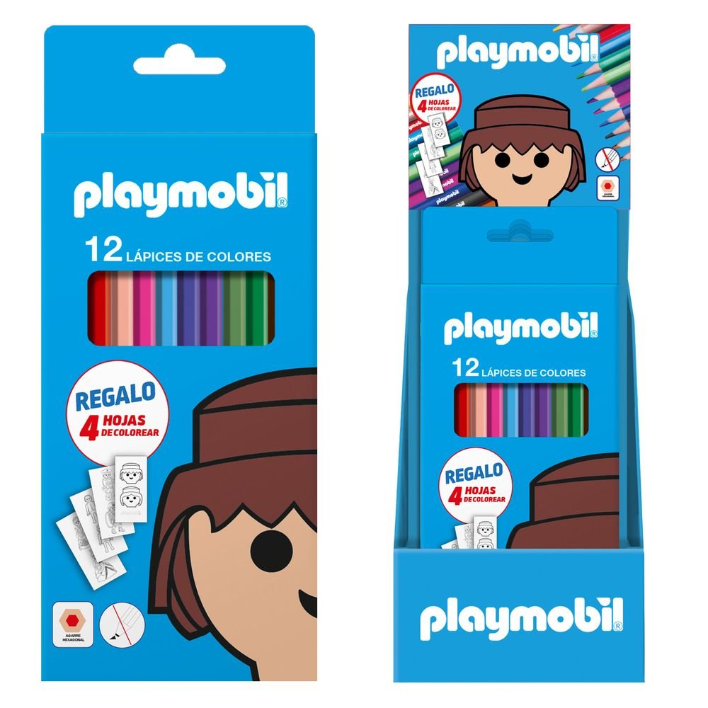 Expositor 12 Cajas 12 Lápices de Colores Playmobil Marca Dohe Regalo Imagen principal del producto