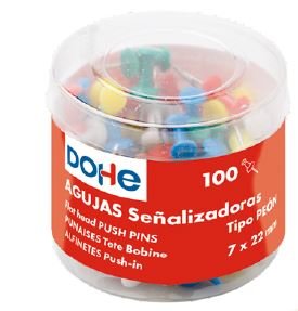 Bote 100 Señalizador Push Pins Colores 7x22mm Mtl Imagen principal del producto