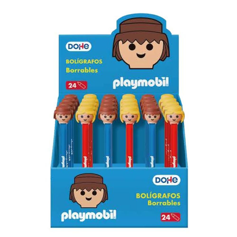 Expositor 24 Bolígrafos Borrables Playmobil Surtidos Marca Dohe Regalo