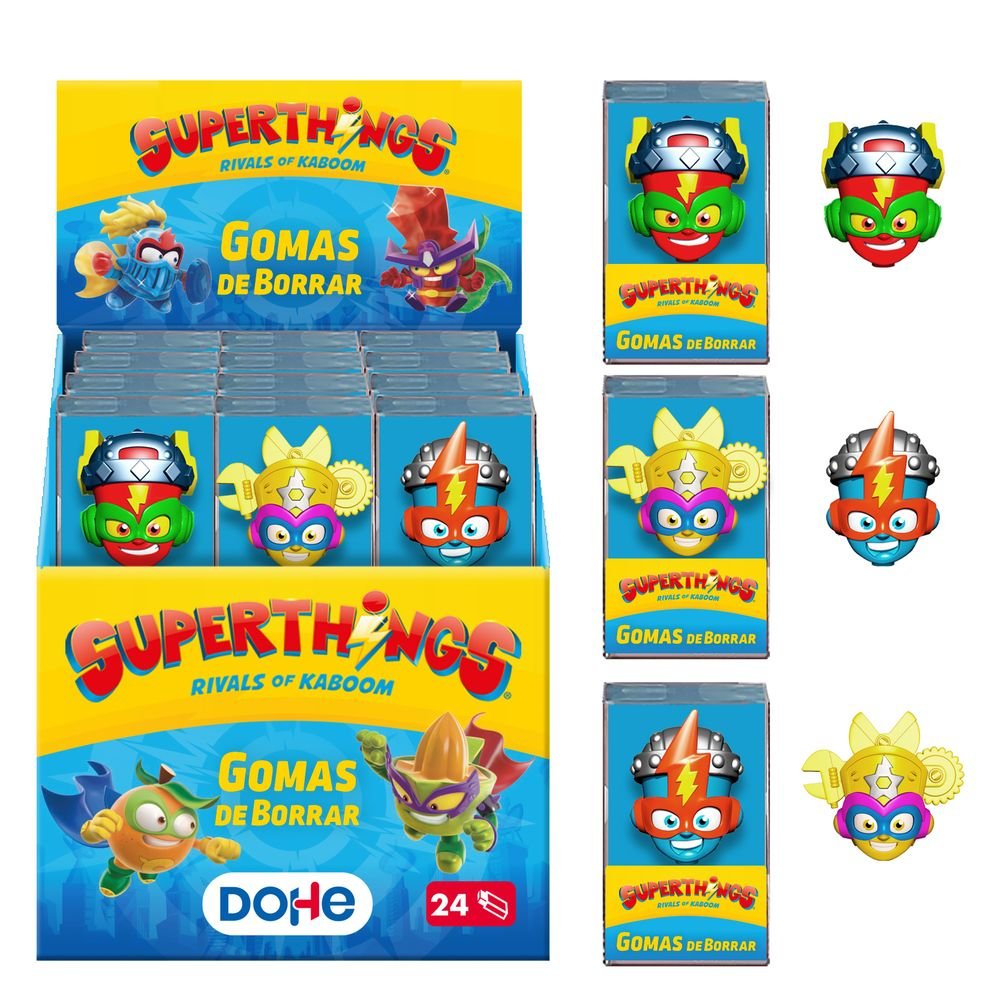 Exp 24 Gomas de Borrar Surtidas Superthings Marca DOHE Pack 24