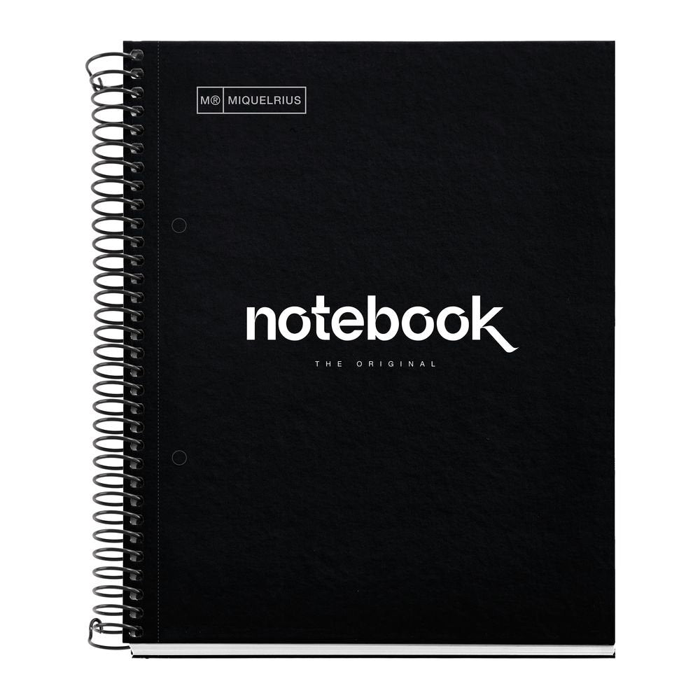Cuaderno A5 80 H Cuadricula 90G Emotions Negro Miquelrius Diseño