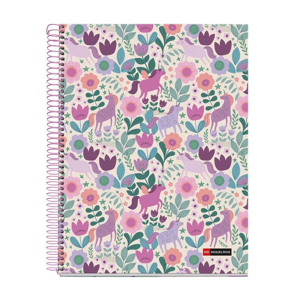 Notebook A4 120H 4 colores horizontal 70 g Microperf Flower MIQUELRIUS DISEÑO