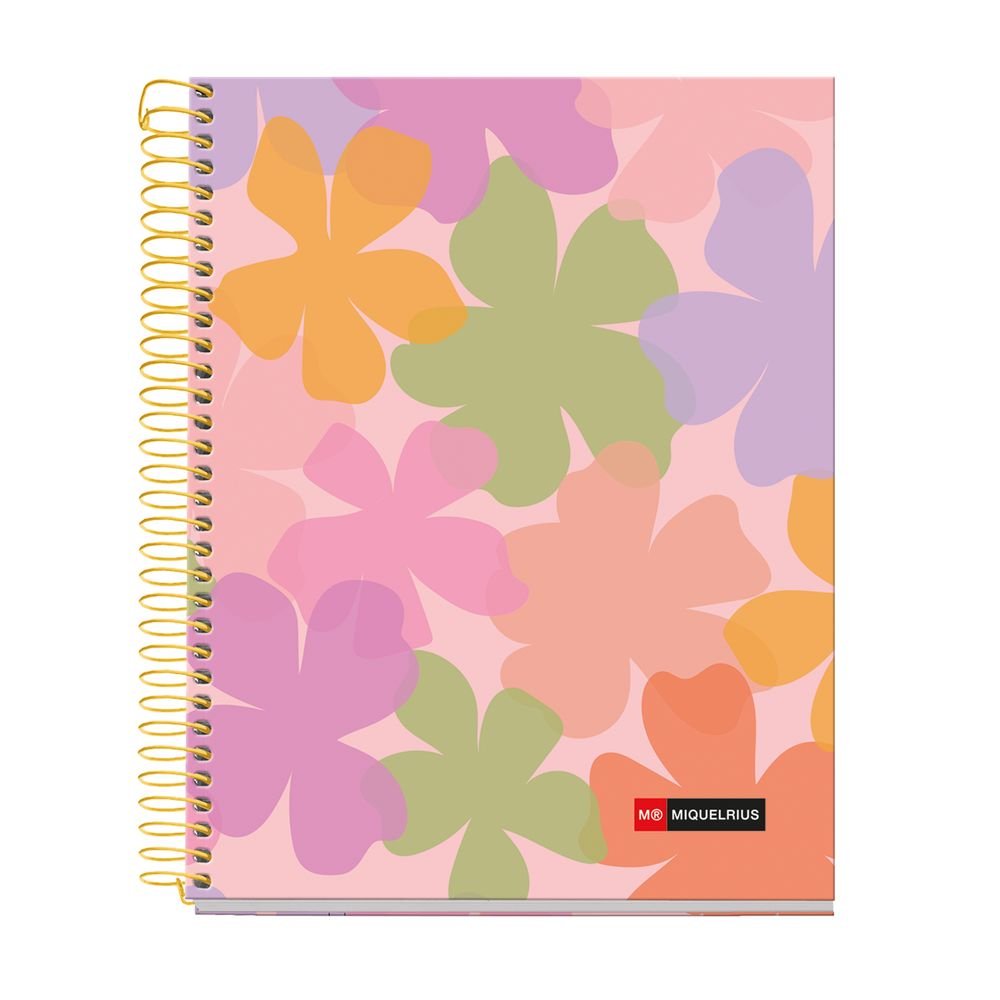 Notebook A5 120H 4Col Cuadros 5x5 70g Microperf Acuarela Miquelrius Diseño