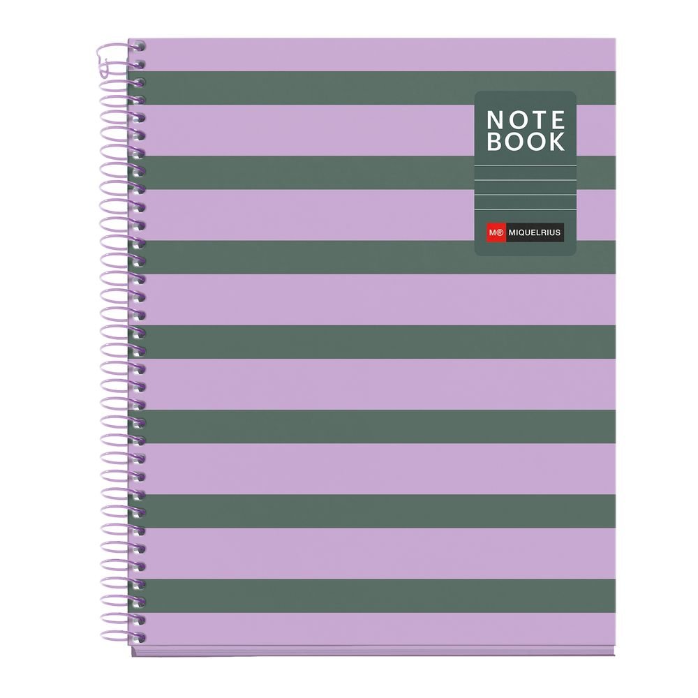 Cuaderno A5 80 H Horizontal Between the Lines Ceniza Miquelrius Diseño