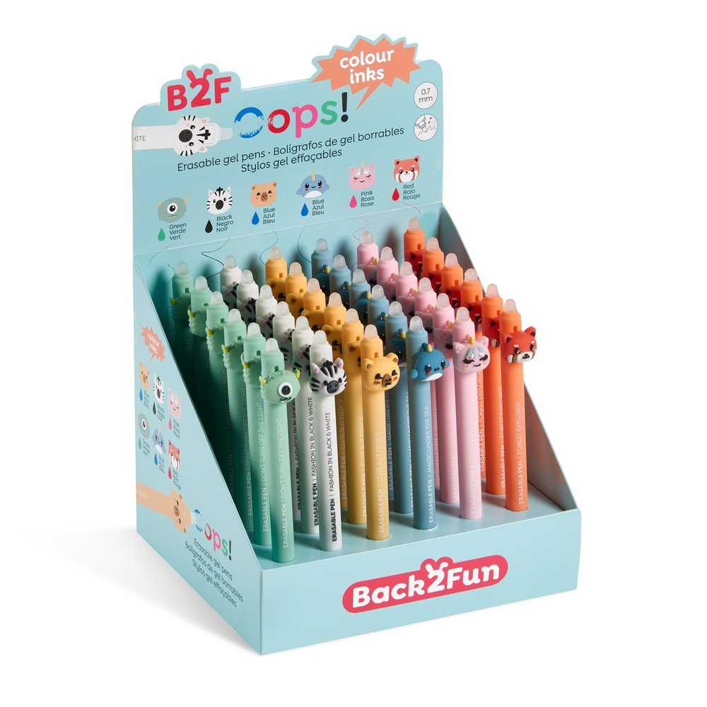 Expositor 36 Bolígrafos Borrables Soft Back2fun Marca Miquelrius