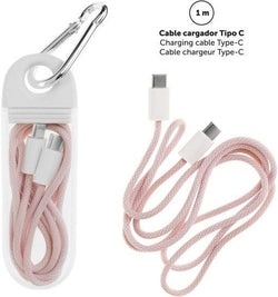Cables Cargador Tipo C Rosa Pastel MIQUELRIUS COLECCIONES