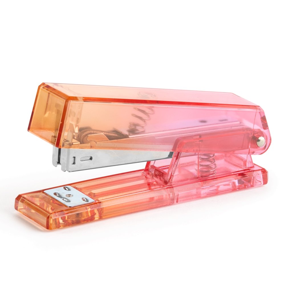 Grapadora Degradado Naranja Rojo Transparente Marca Miquelrius Gift