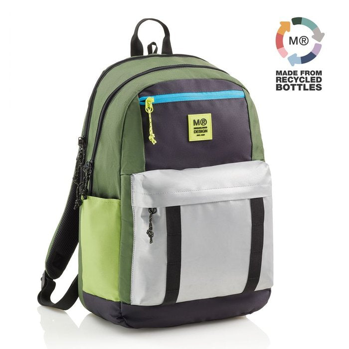 Mochila escolar triple 47x25 Amsterdam Recic Rider verde MIQUELRIUS DISEÑO