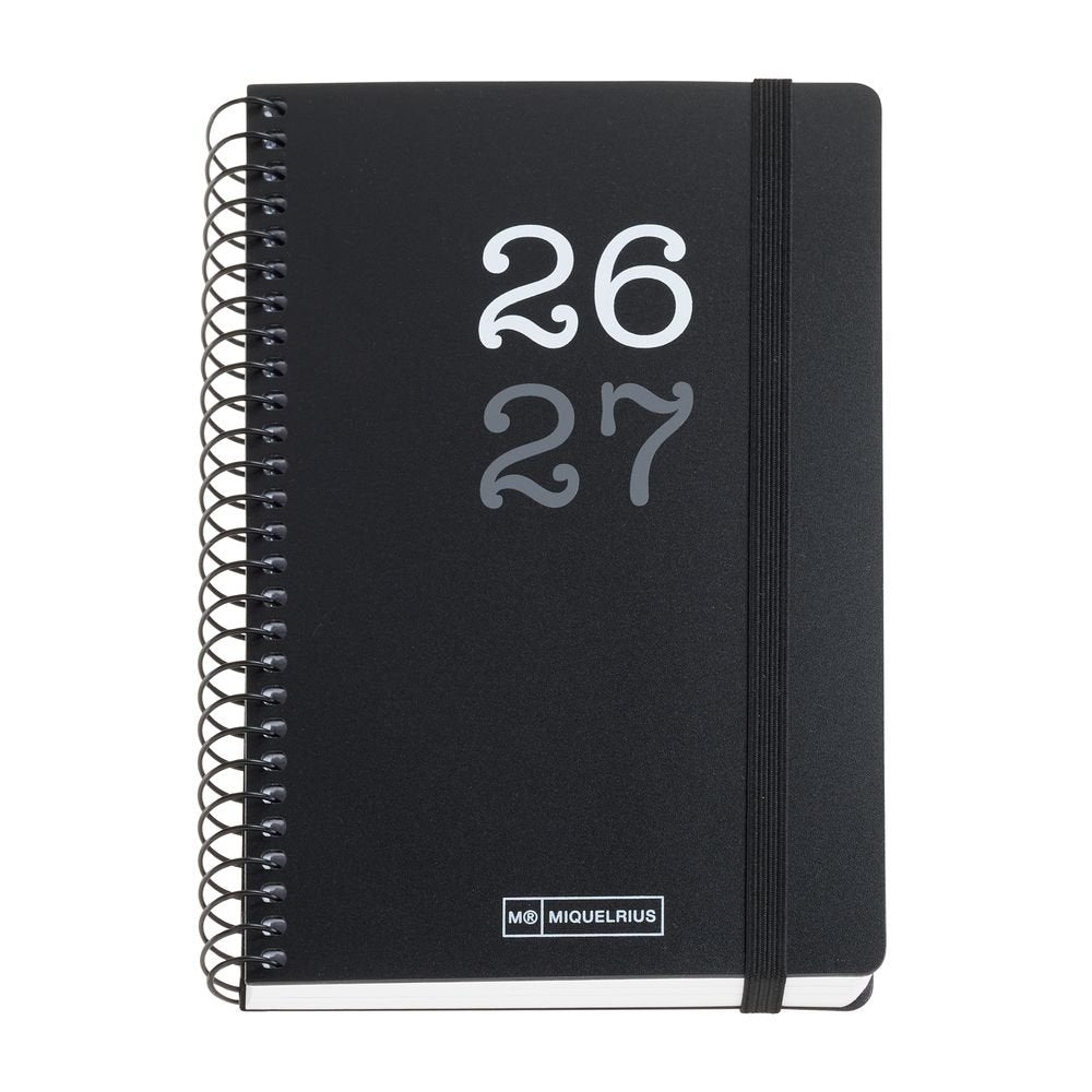 Agenda escolar activa D/p College negro 2026-27 MIQUELRIUS AGENDAS