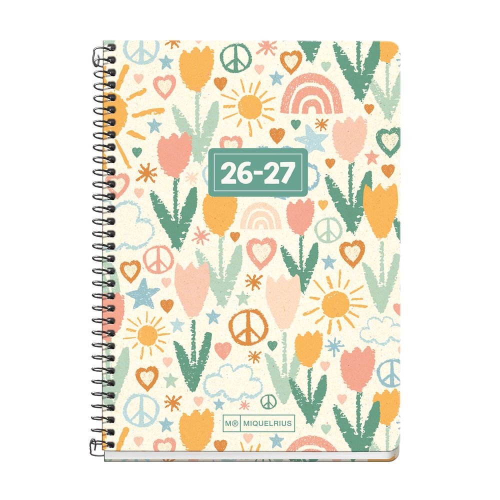Agenda escolar activa reciclada Peace 2026-27 MIQUELRIUS Agendas