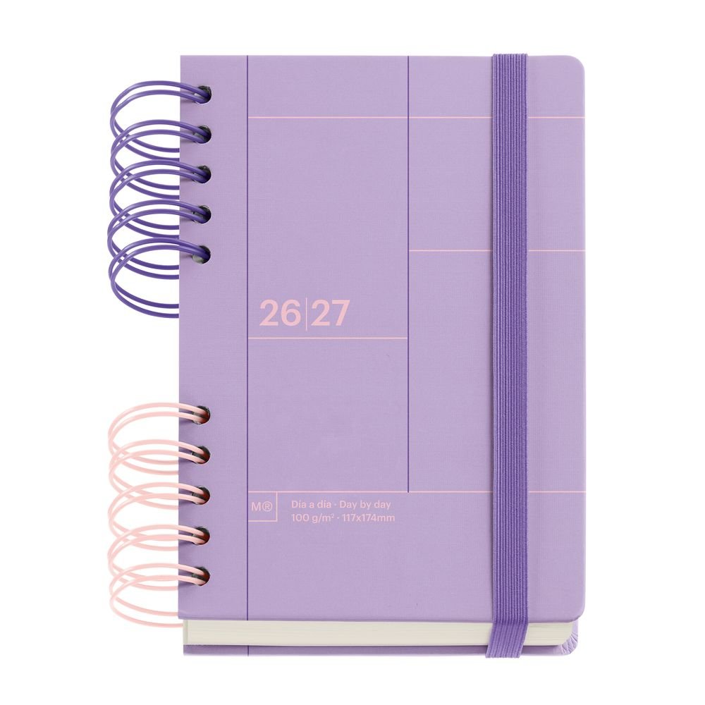 Agenda escolar Activa D/p Malva Back to Basics 2026-27 MIQUELRIUS Agendas