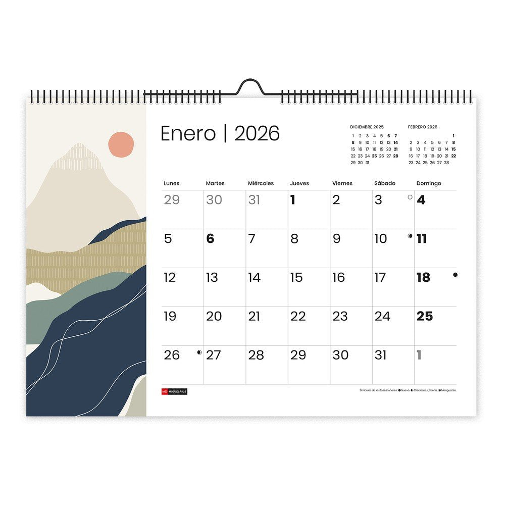 Calendario pared A3 2025 Mountains Miquelrius Colecciones Imagen principal del producto