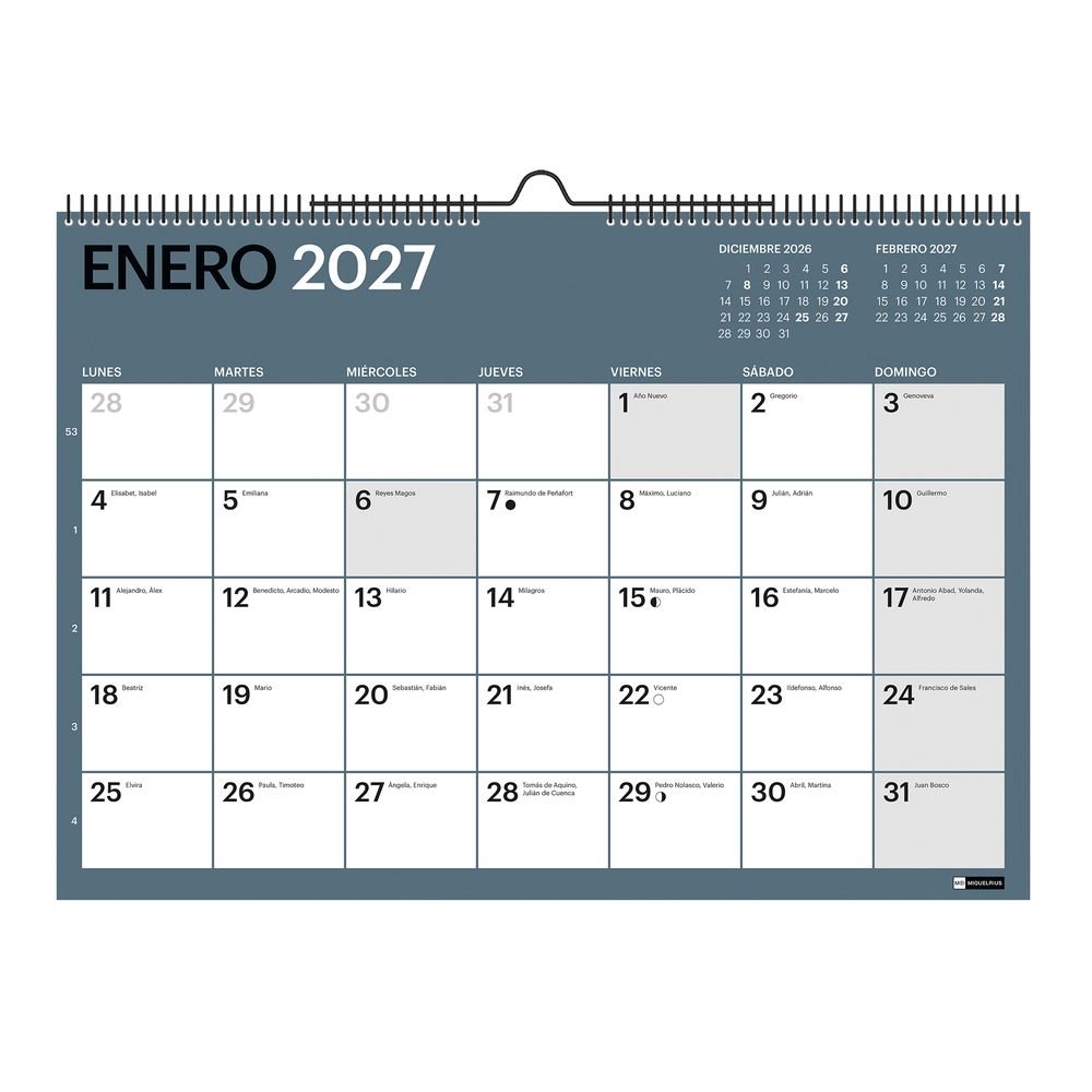 Calendario 18 meses pared A3 Miquelrius 2026-2027 Imagen principal del producto