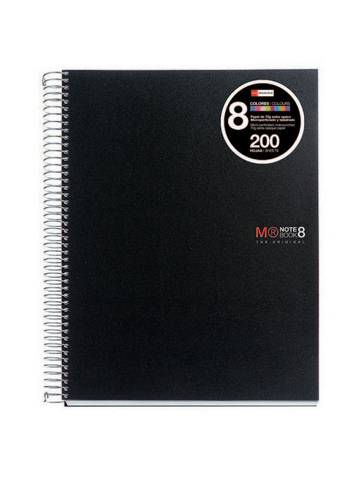 Bloc Espiral Estándar Liso 200H 90g | Miquelrius Diseño | Polipropileno | Formato Estándar | Pack 1 Unidades