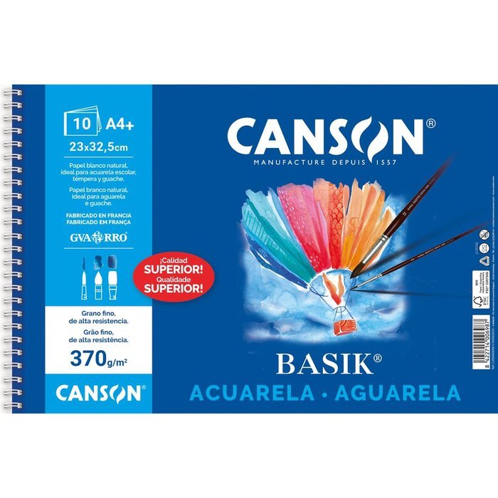 Bloc acuarela A4 10H Basik 370 g Guarro Casas