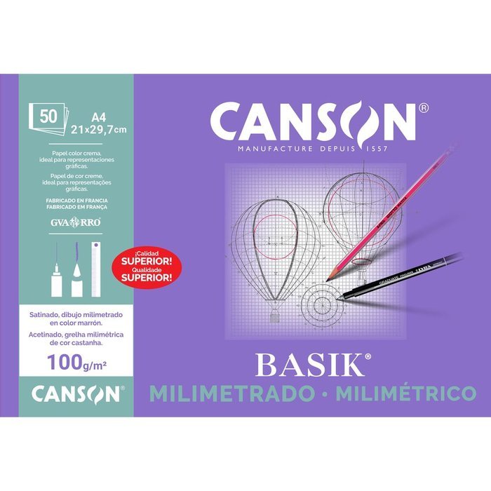 BLOC PAPEL MILIMETRADO A4 50H | 1 UNIDADES | (GUARRO & CANSON) Imagen principal del producto