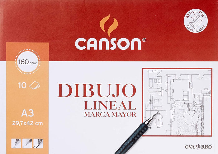 Minipack 10 laminas dibujo marca mayor a3 160g