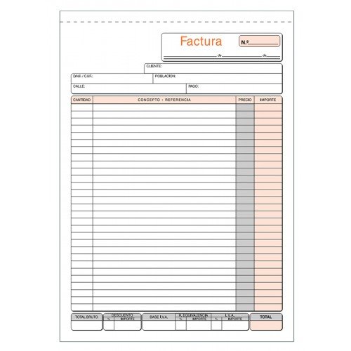 TALONARIO FACTURA FOLIO T-56 NATURAL DUPLICADO AUTOCOPIANTE | 10 UNIDADES | (LOAN INDUSTRIAS GRAFICAS) Imagen principal del producto