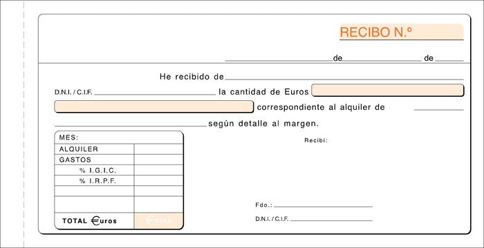 IGIC TALONARIO RECIBO ALQUILER T-52 AUTOCOPIANTE | 10 UNIDADES | (LOAN INDUSTRIAS GRAFICAS) Imagen principal del producto