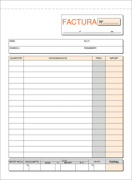 FACTURES 4º T-63/C PLANTAT PAPER QUIMIC DUPLIC CATALAN | 10 UNIDADES | (LOAN INDUSTRIAS GRAFICAS) Imagen principal del producto